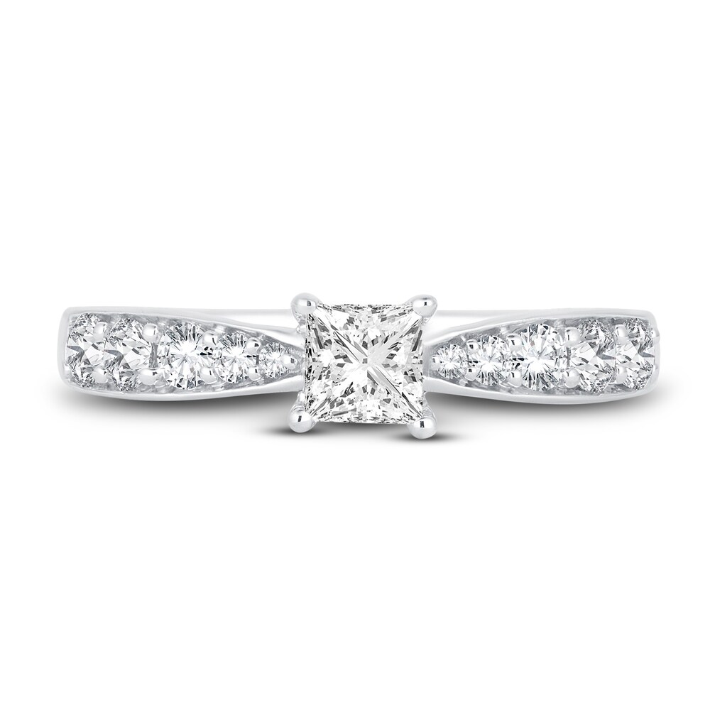 Diamond Engagement Ring 3/4 ct tw Princess/Round 14K White Gold hiJ9HmXA
