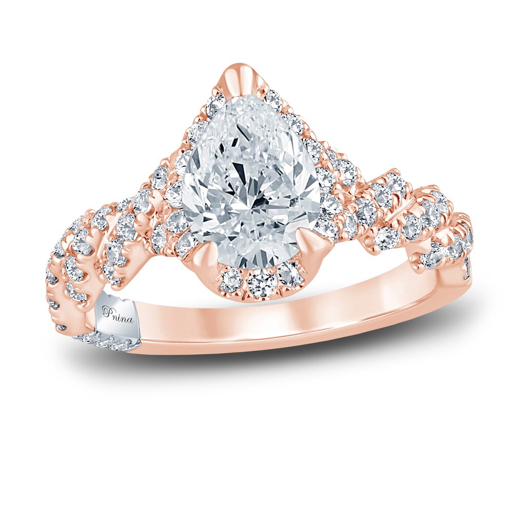 Pnina Tornai Lab-Created Diamond Engagement Ring 2-1/5 ct tw Pear/Round 14K Rose Gold hpRWAocA