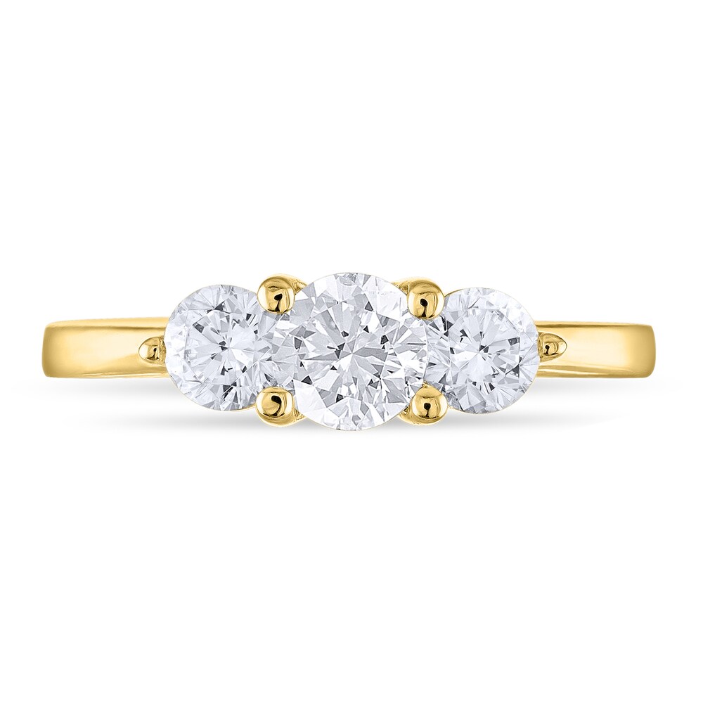 Diamond 3-Stone Ring 1 ct tw Round 14K Yellow Gold hqkH5Q14