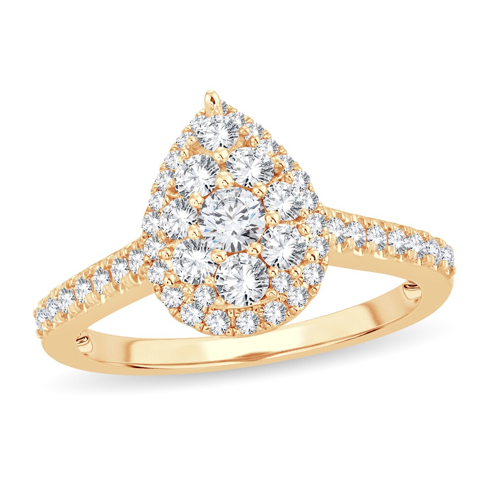 Diamond Ring 7/8 ct tw Round-cut 14K Yellow Gold i0Ec2RA2