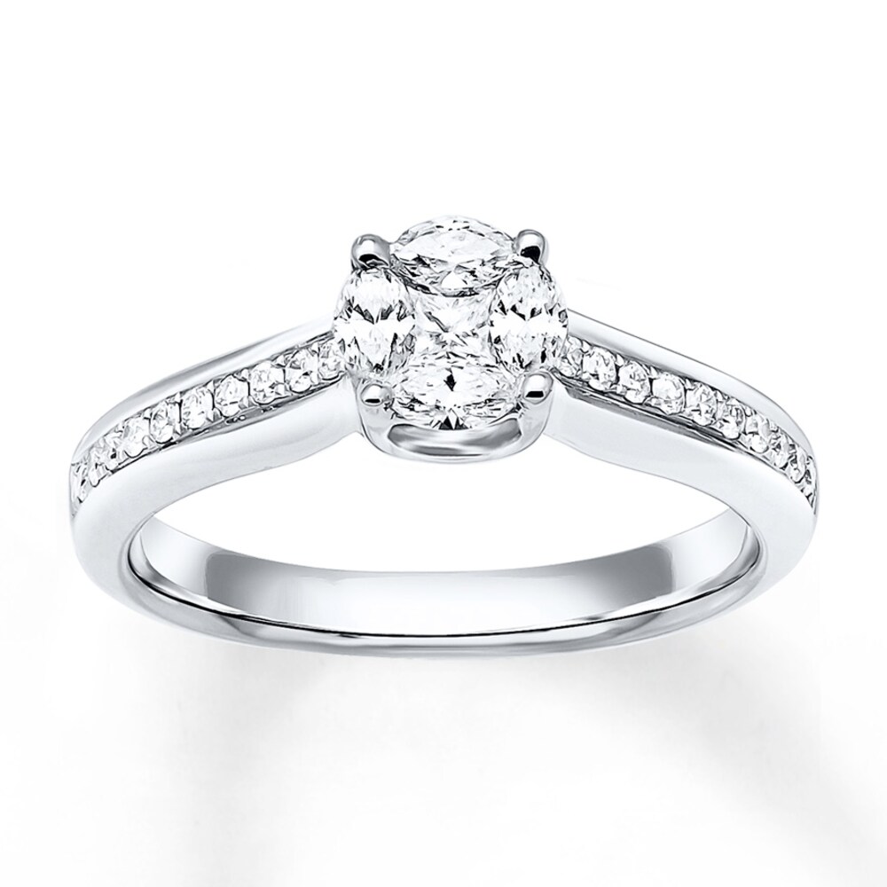 Diamond Engagement Ring 1/2 ct tw Princess-cut 14K White Gold iT01U41J [iT01U41J]