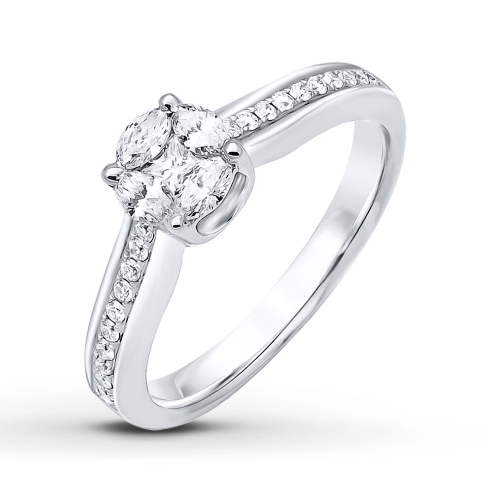 Diamond Engagement Ring 1/2 ct tw Princess-cut 14K White Gold iT01U41J