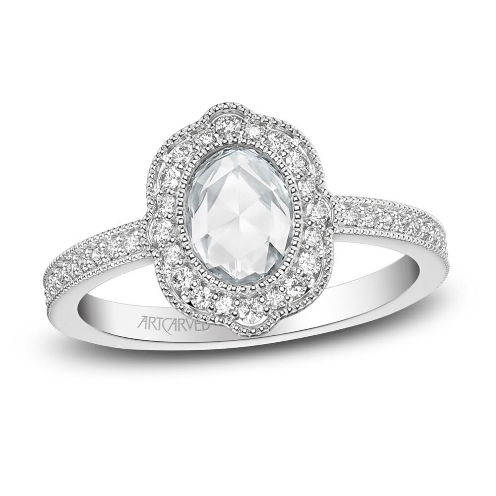 ArtCarved Diamond Engagement Ring 1 ct tw Round/Rose 14K White Gold iT2PkVb1