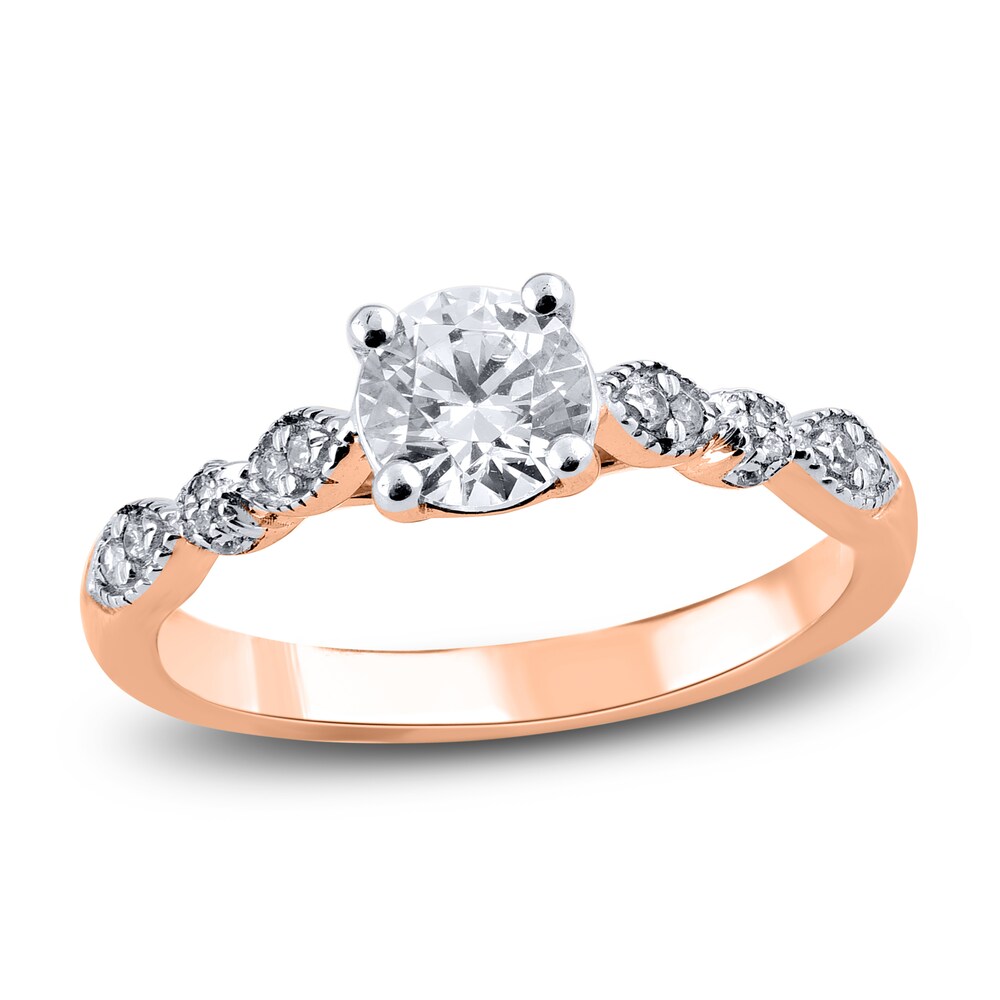 Diamond Engagement Ring 7/8 ct tw Round 14K Rose Gold iaukbkKe