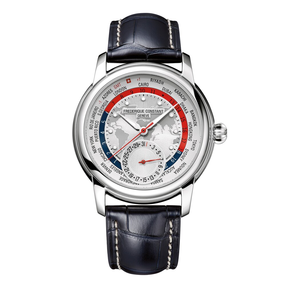 Frederique Constant Classic World Timer Manufacture Men's Automatic Watch FC-718CHWM4H6 idFe7PgT