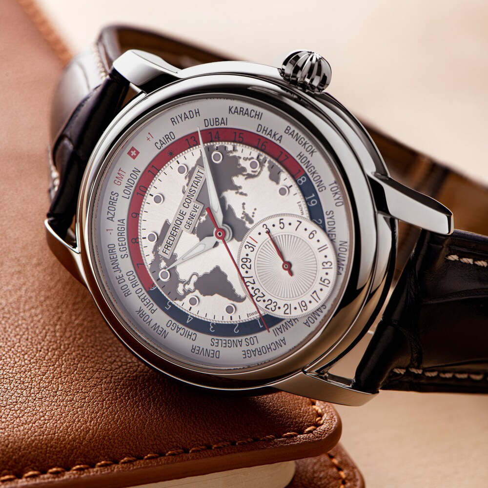 Frederique Constant Classic World Timer Manufacture Men\'s Automatic Watch FC-718CHWM4H6 idFe7PgT