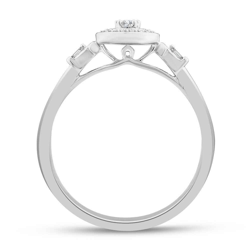 Diamond Promise Ring 1/6 ct tw Round 10K White Gold ikG1NoVy