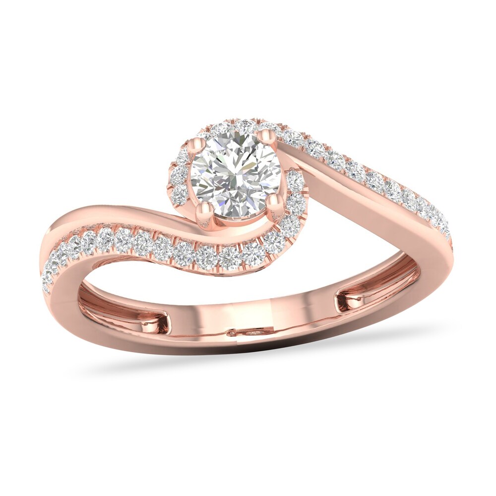 Diamond Ring 1/2 ct tw Round-cut 14K Rose Gold isuqvgSN