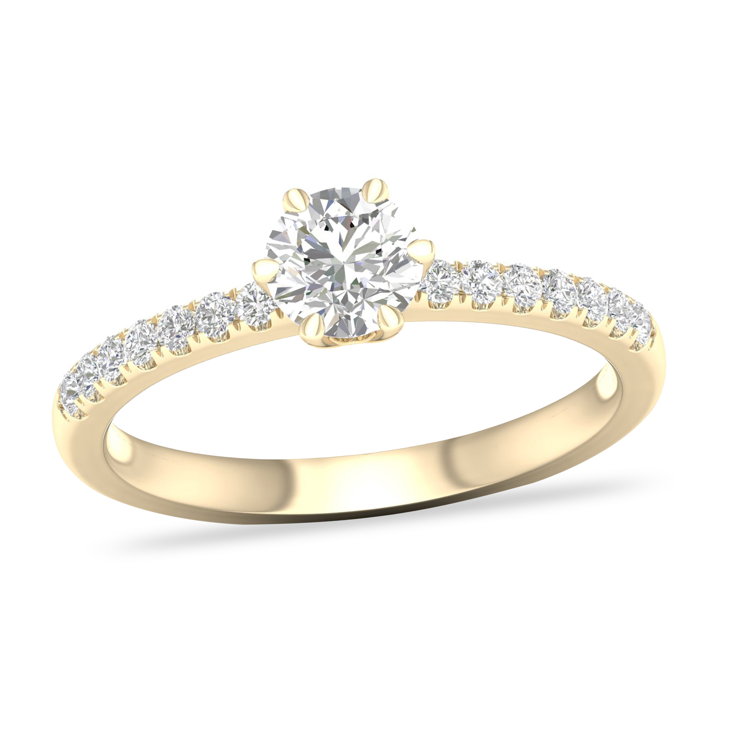 Diamond Ring 1/2 ct tw Round-cut 14K Yellow Gold iv7JW4VK