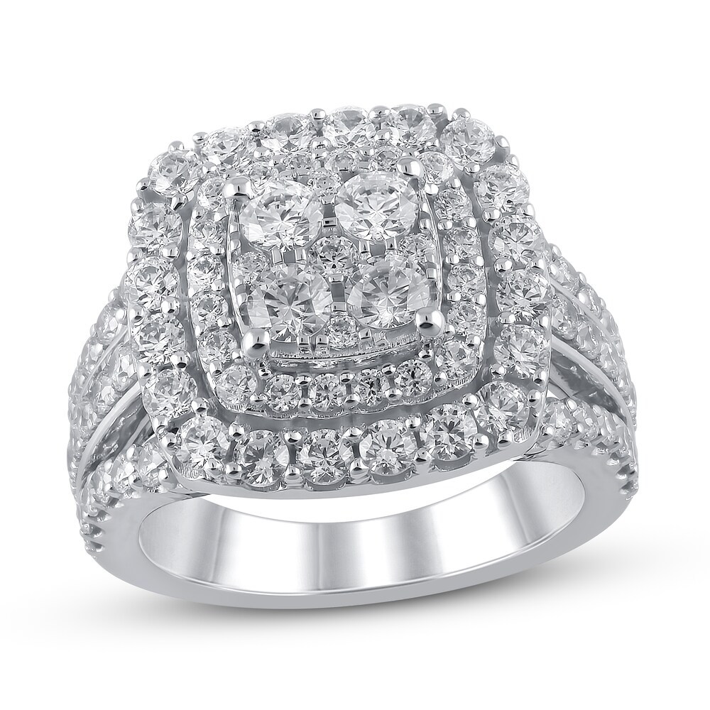 Diamond Engagement Ring 2-1/2 ct tw Round 14K White Gold jIInOa2A