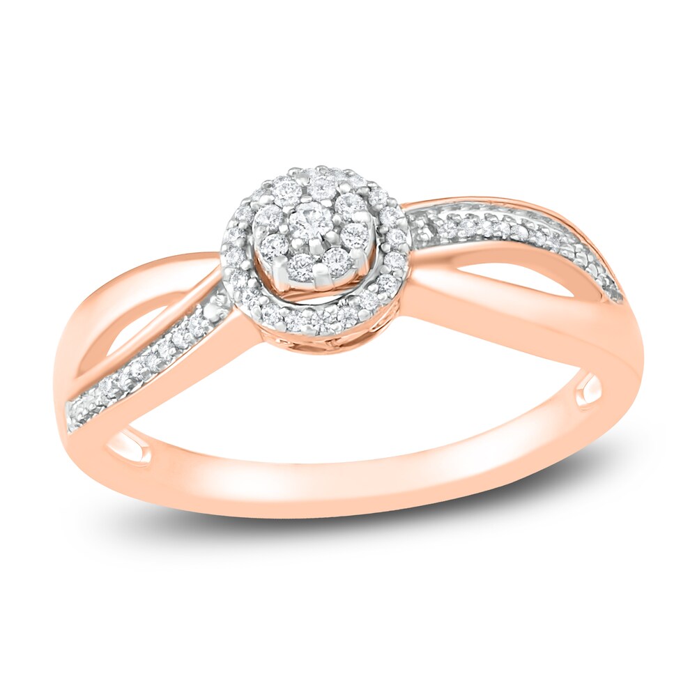 Diamond Promise Ring 1/8 ct tw Round 10K Rose Gold jNPBSfzR