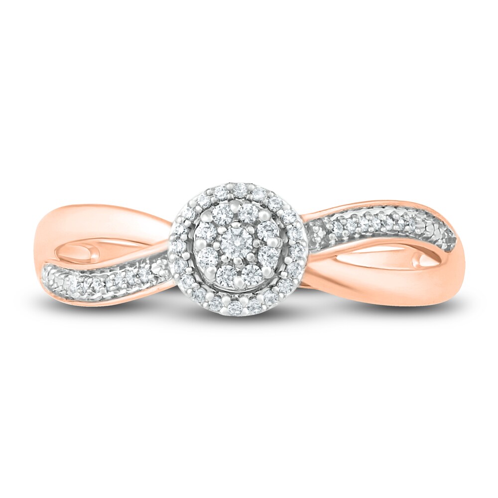 Diamond Promise Ring 1/8 ct tw Round 10K Rose Gold jNPBSfzR