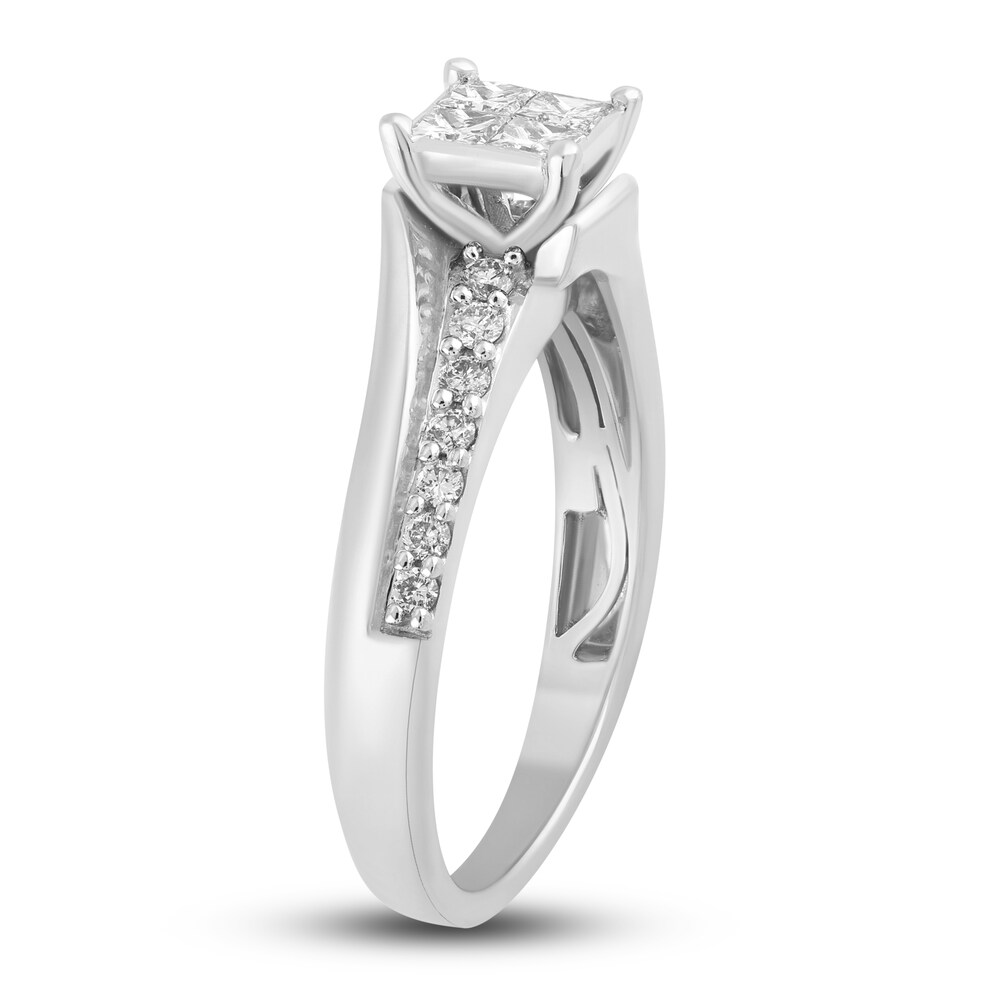 Diamond Engagement Ring 1/2 ct tw Princess/Round 14K White Gold jXljAPXc
