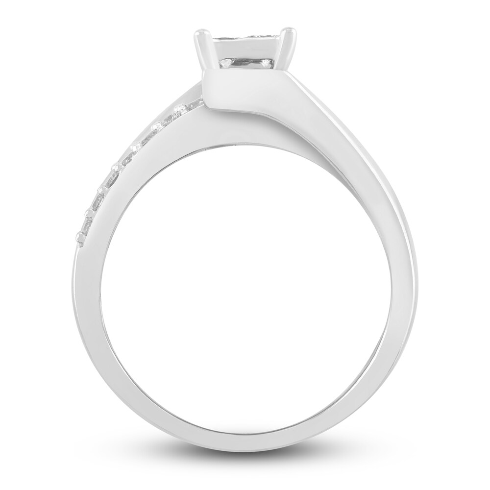 Diamond Engagement Ring 1/2 ct tw Princess/Round 14K White Gold jXljAPXc