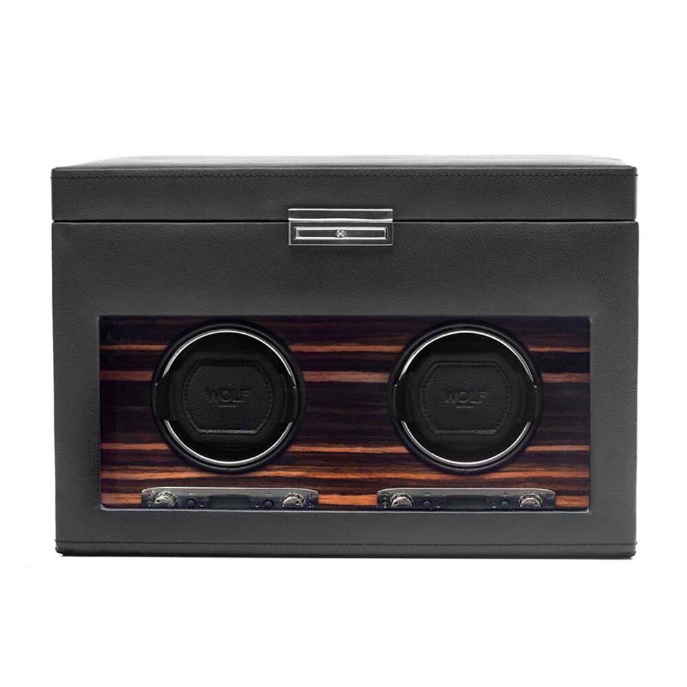 WOLF Roadster Double Watch Winder with Storage jc00EmMm