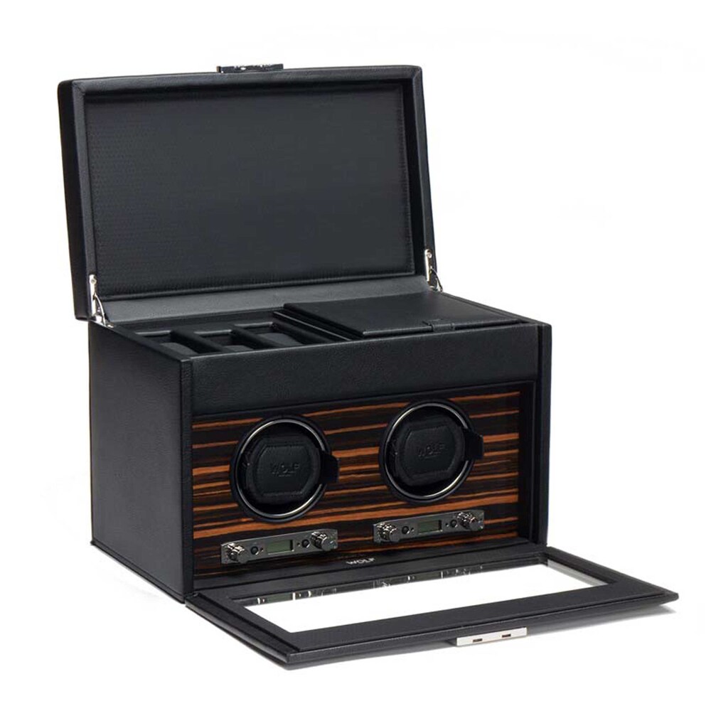 WOLF Roadster Double Watch Winder with Storage jc00EmMm