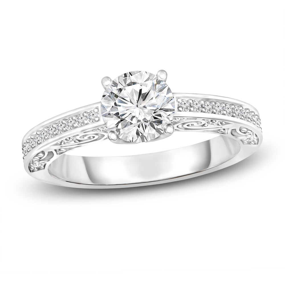 Diamond Engagement Ring 1 ct tw Round 14K White Gold jcEdEjbl
