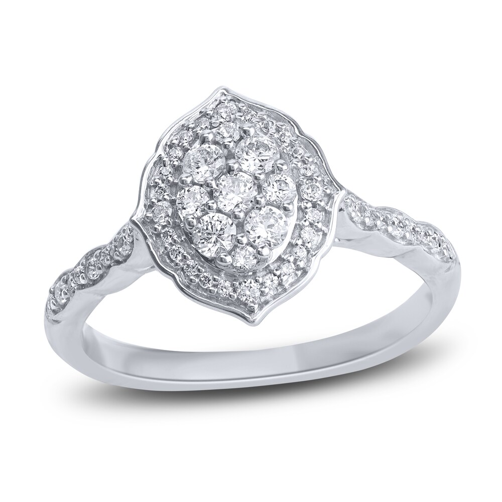 Diamond Engagement Ring 1/2 ct tw Round 14K White Gold jgF1Svhb
