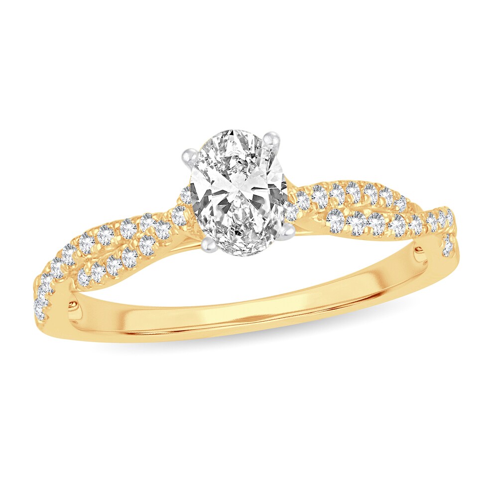 Diamond Ring 3/4 ct tw Oval 14K Yellow Gold jkFLTVzO