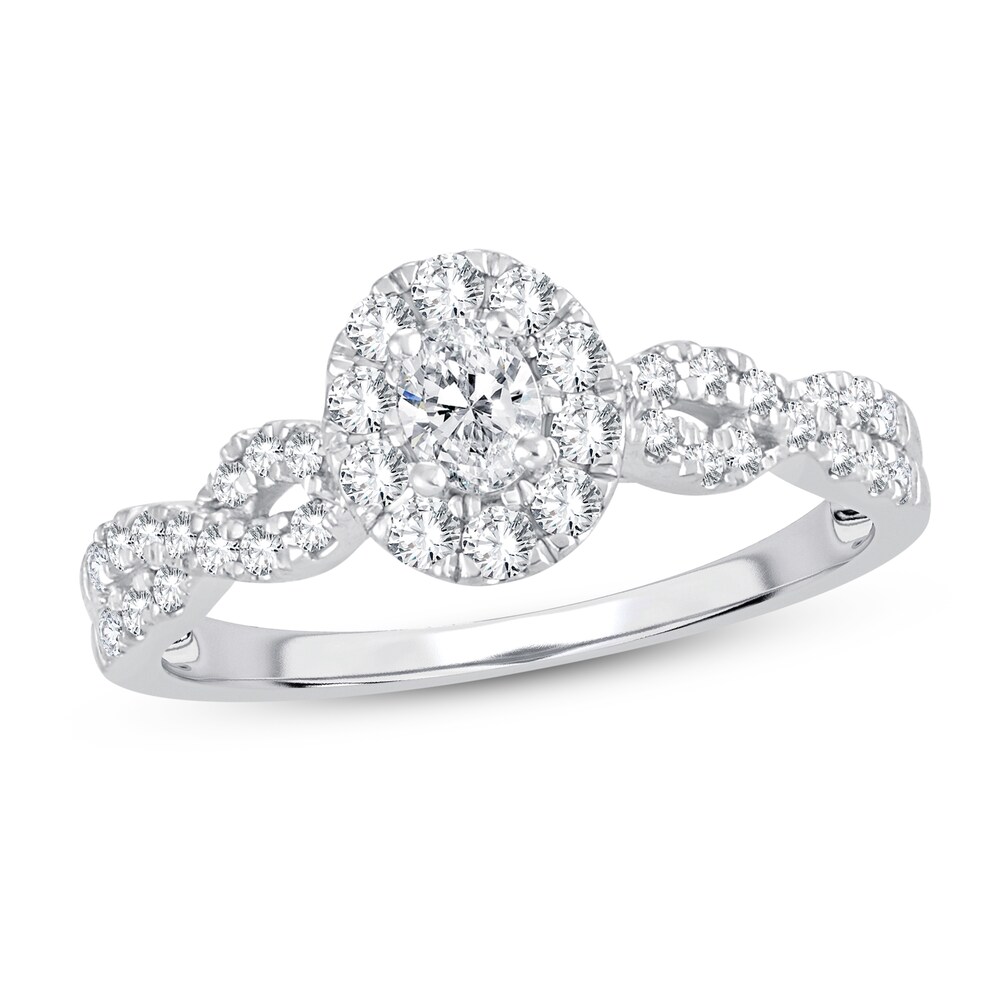 Diamond Ring 1/2 ct tw Oval 14K White Gold jlKijqB3