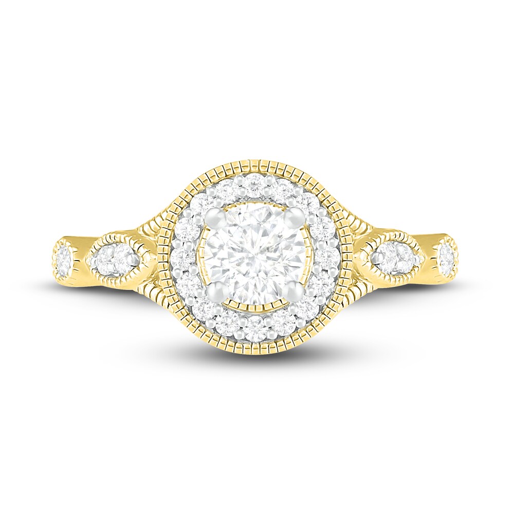 Diamond Engagement Ring 1/2 ct tw Round 14K Yellow Gold jtFQnfOc