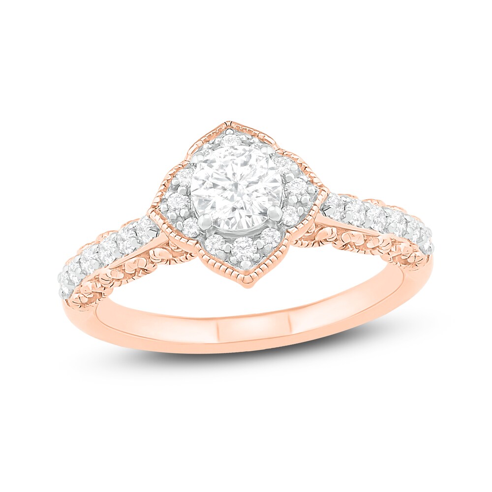 Diamond Engagement Ring 3/4 ct tw Round 14K Rose Gold jvqeRjnc