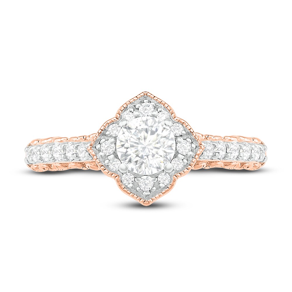 Diamond Engagement Ring 3/4 ct tw Round 14K Rose Gold jvqeRjnc