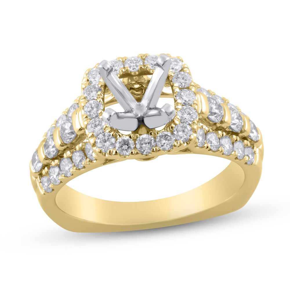 Hearts Desire Diamond Engagement Ring Setting 1-1/4 ct tw Round 18K Yellow Gold jypmksop
