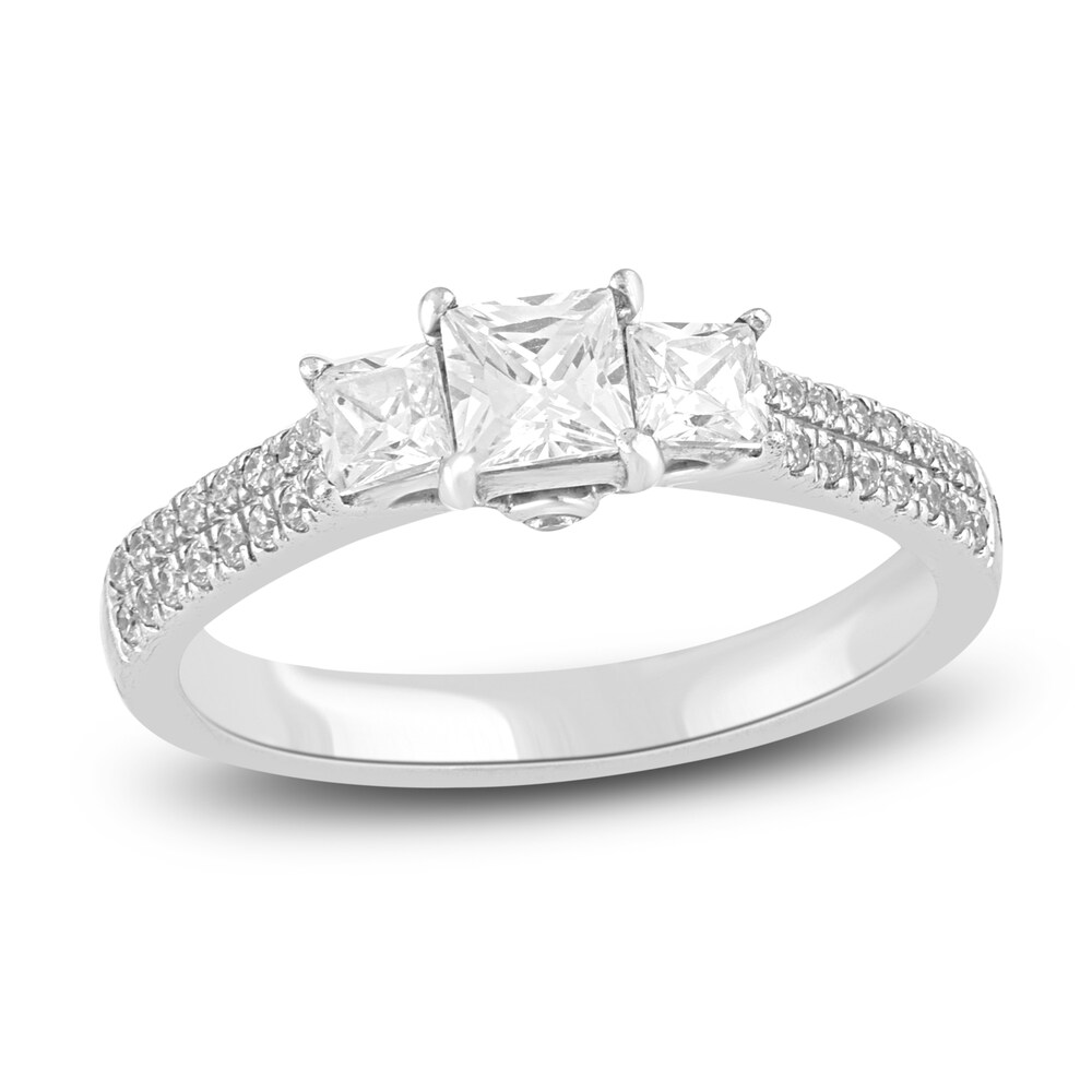 Diamond Engagement Ring 1 ct tw Princess/Round 14K White Gold k1No4yCj