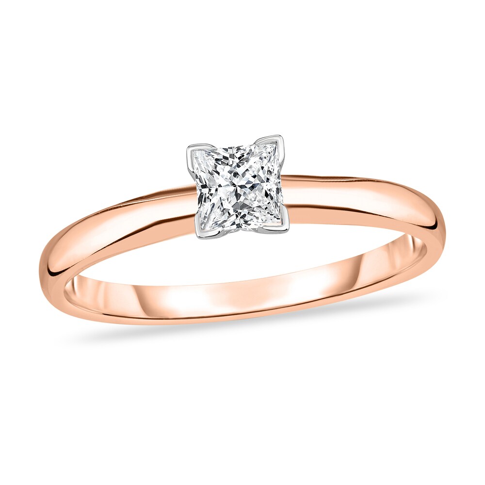 Diamond Solitaire Ring 1/5 ct tw Princess 14K Rose Gold (I1/I) k4W966VR
