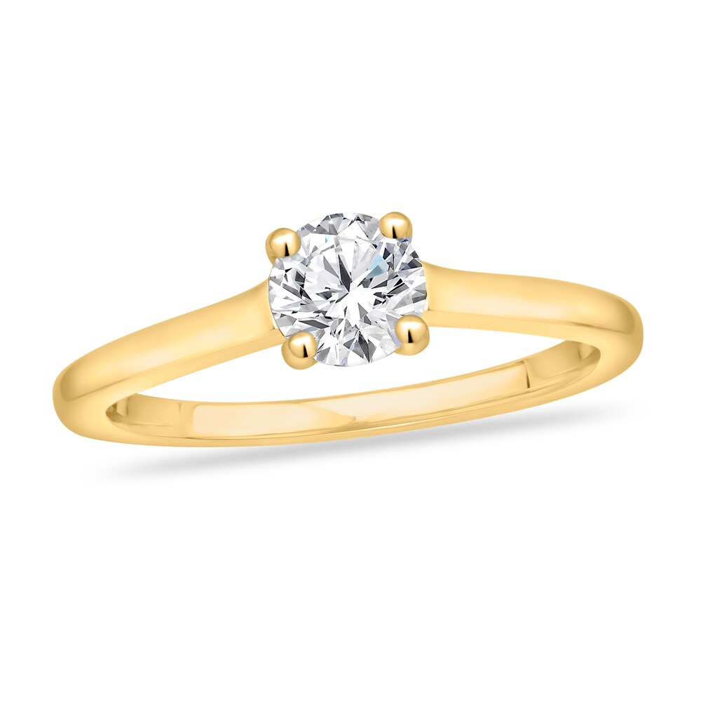 Diamond Solitaire Engagement Ring 3/4 ct tw Round-cut 14K Yellow Gold (I2/I) k9dUWjOC [k9dUWjOC]