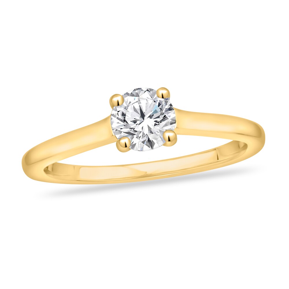 Diamond Solitaire Engagement Ring 3/4 ct tw Round-cut 14K Yellow Gold (I2/I) k9dUWjOC