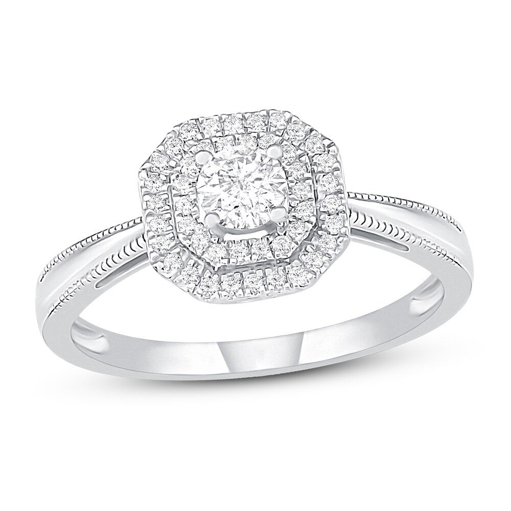 Diamond Engagement Ring 1/3 ct tw Round 14K White Gold kBahMijB