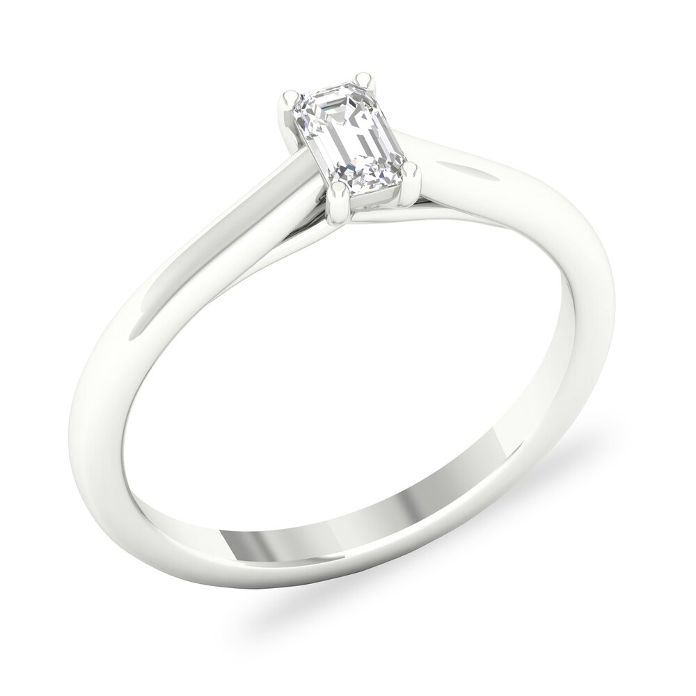 Diamond Solitaire Ring 1/4 ct tw Emerald-cut Platinum (SI2/I) kDMylpz0
