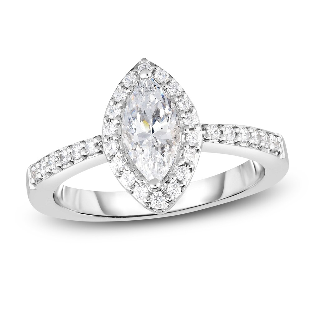 Diamond Engagement Ring 1 ct tw Marquise/Round 14K White Gold kDgTg6eh