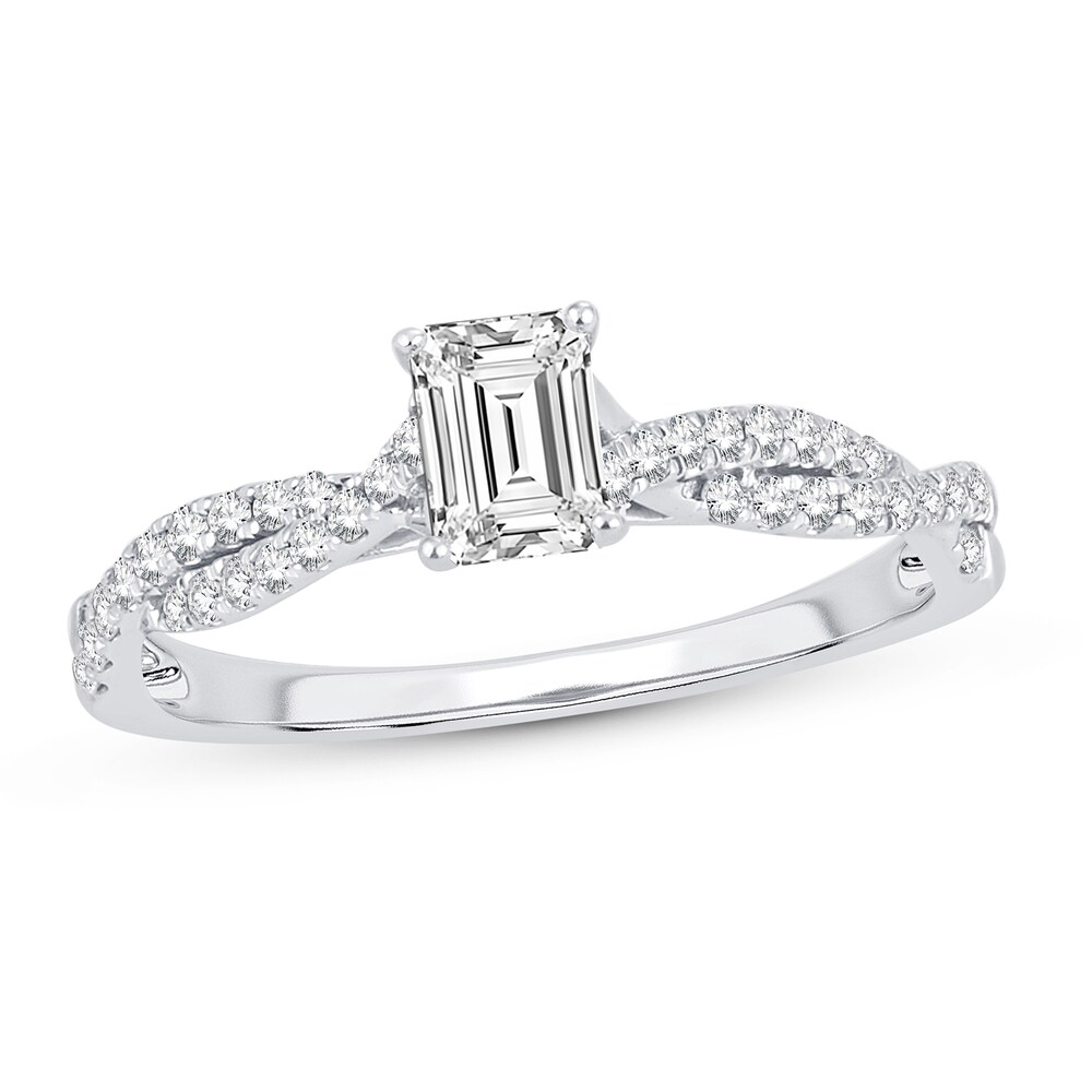 Diamond Ring 3/4 ct tw Emerald-cut 14K White Gold kLwzxZSv