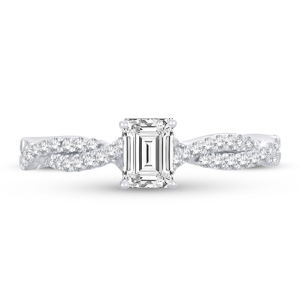 Diamond Ring 3/4 ct tw Emerald-cut 14K White Gold kLwzxZSv