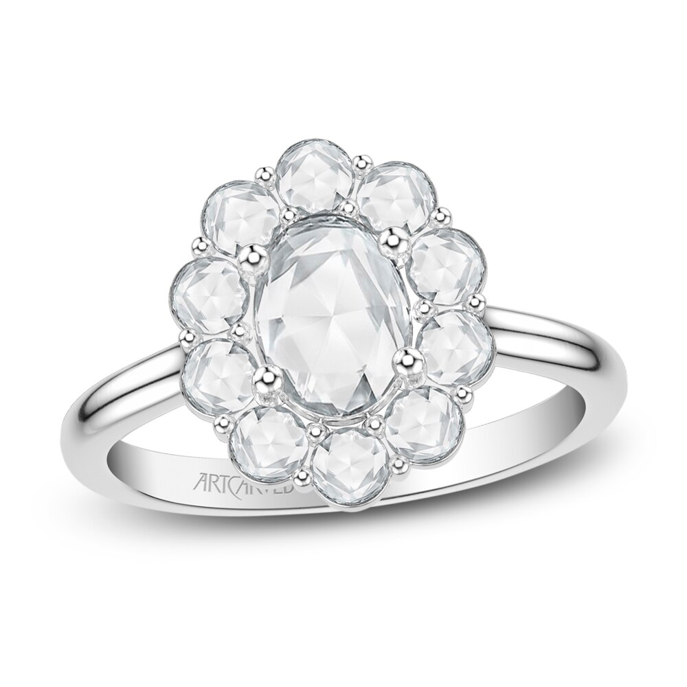 ArtCarved Rose-Cut Diamond Engagement Ring 1 ct tw Cut 14K White Gold kPx78eb0 [kPx78eb0]