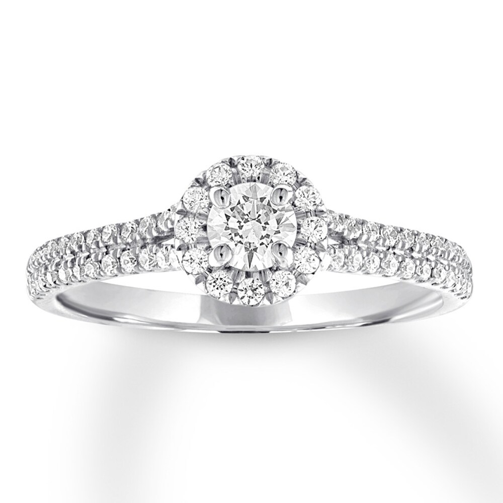 Diamond Engagement Ring 5/8 ct tw Round-cut 14K White Gold kWRXfvFa