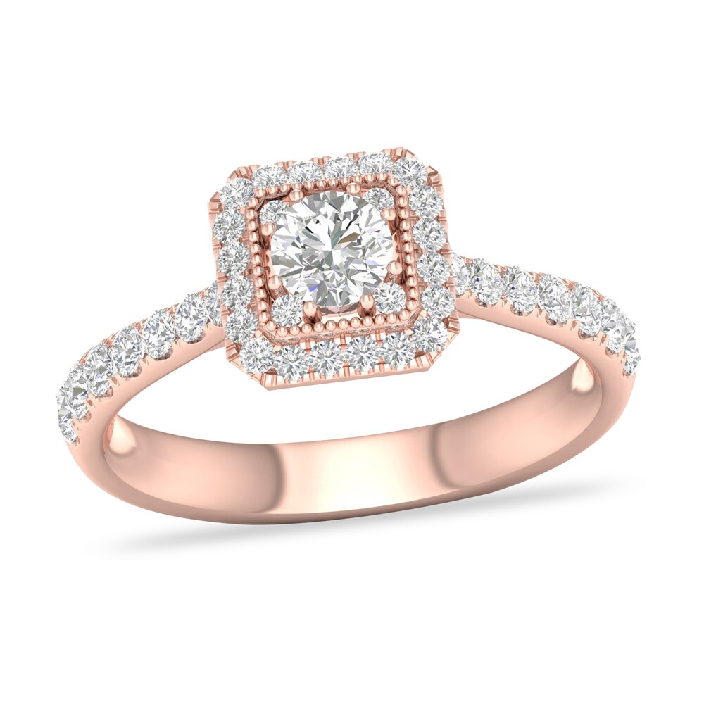 Diamond Ring 3/4 ct tw Round-cut 14K Rose Gold kfn8e3F8