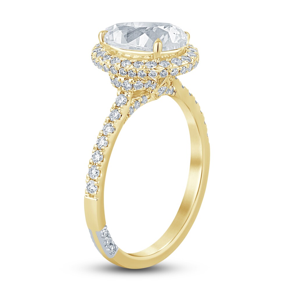 Pnina Tornai Diamond Engagement Ring 2-5/8 ct tw Oval/Round 14K Yellow Gold kiIIsI2t