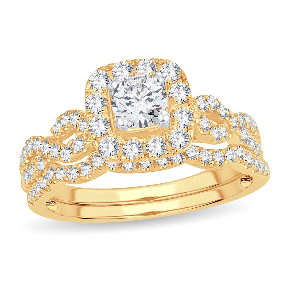 Diamond Bridal Set 1 ct tw Round 14K Yellow Gold knhSFz22