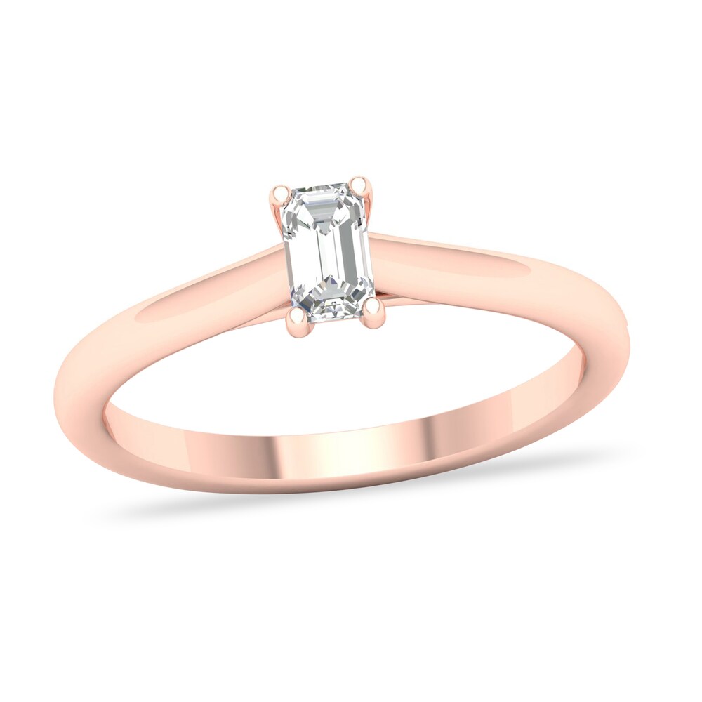 Diamond Solitaire Ring 1/3 ct tw Emerald-cut 14K Rose Gold (SI2/I) ktm5RnUP