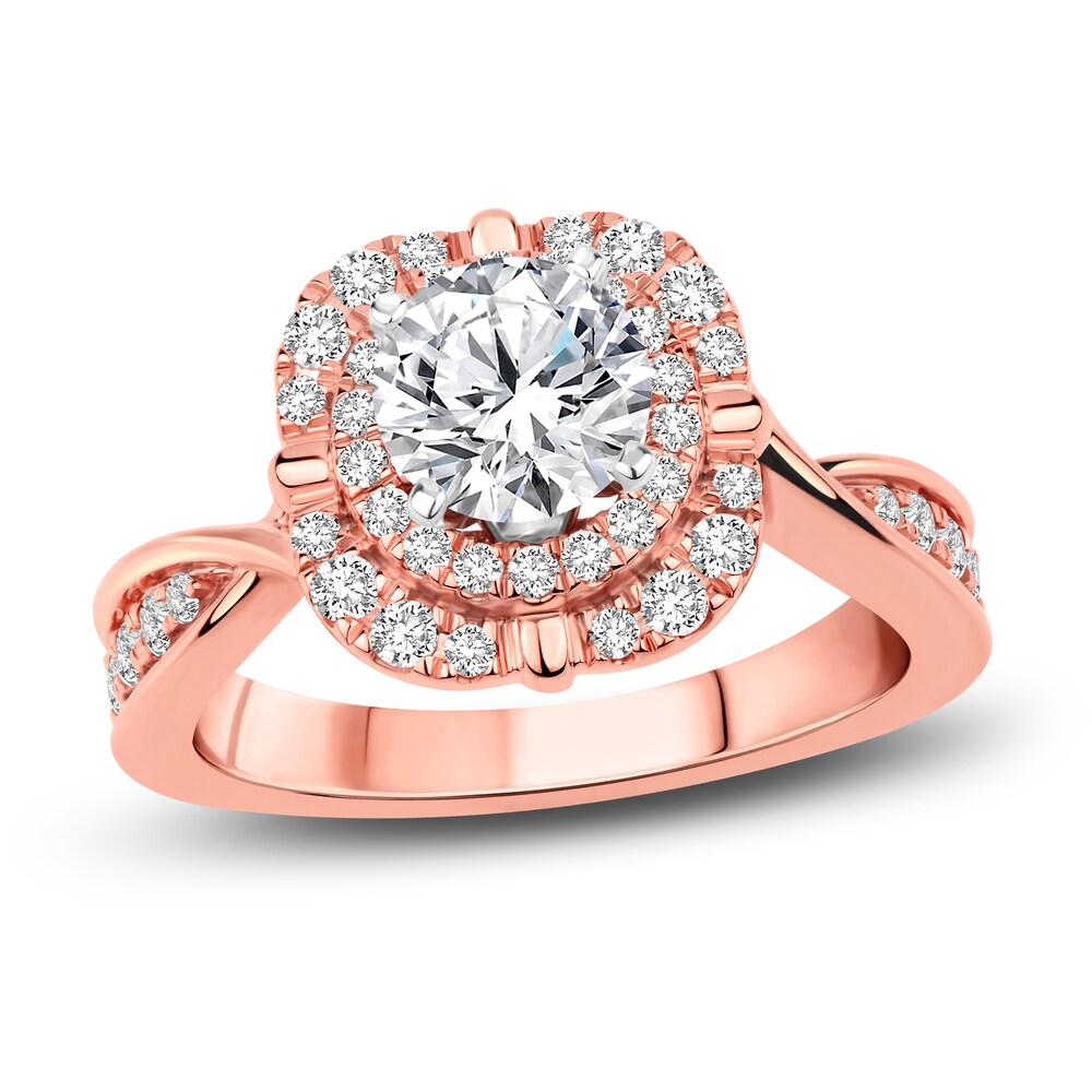 Diamond Engagement Ring 1-3/8 ct tw Round 14K Rose Gold kvCEhiwx