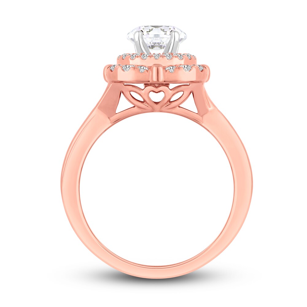 Diamond Engagement Ring 1-3/8 ct tw Round 14K Rose Gold kvCEhiwx