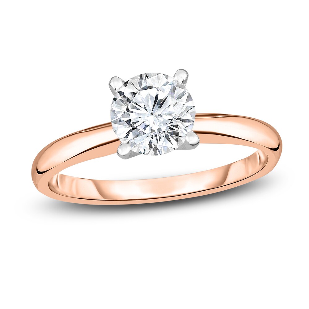Diamond Solitaire Engagement Ring 3/8 ct tw Round 14K Rose Gold (I2/I) kvMydnFN