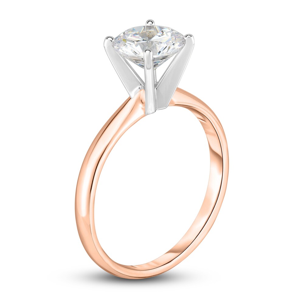 Diamond Solitaire Engagement Ring 3/8 ct tw Round 14K Rose Gold (I2/I) kvMydnFN