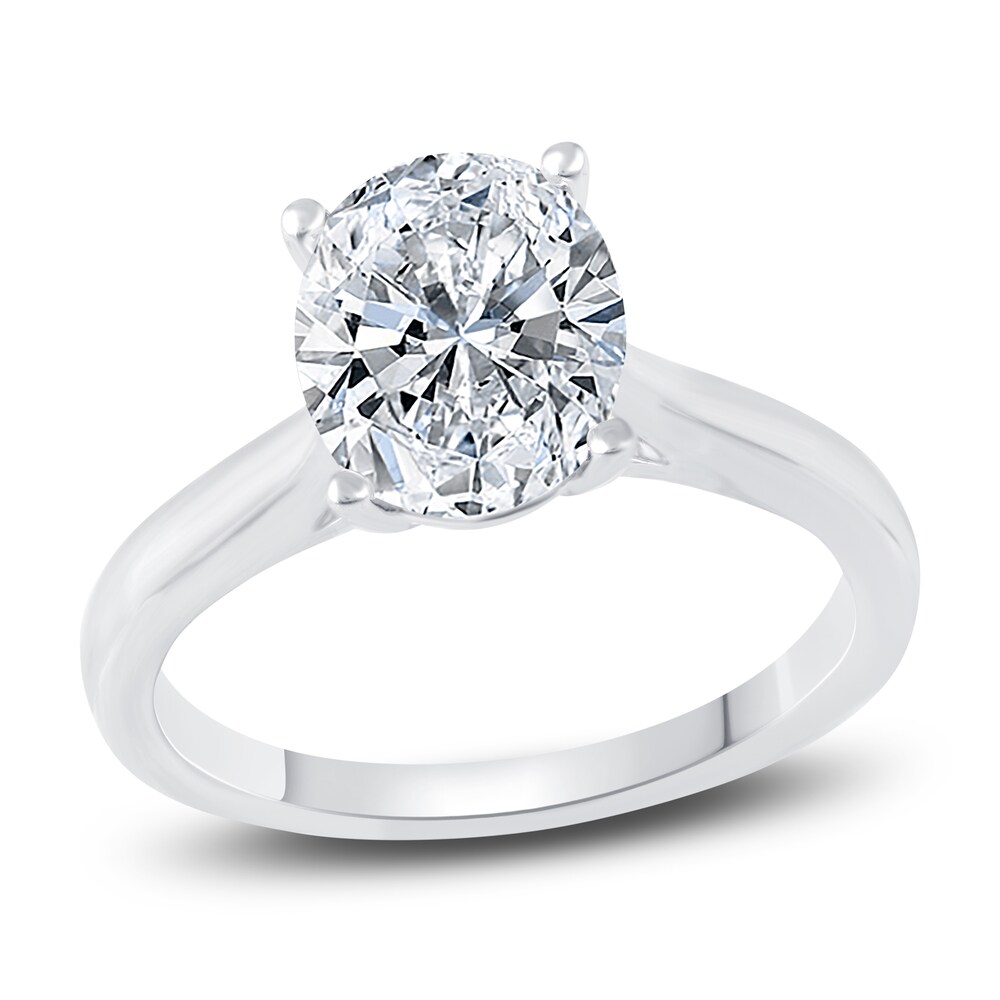 Lab-Created Diamond Solitaire Ring 2-1/2 ct tw Oval 14K White Gold (F/VS2) kw0Hqg2g