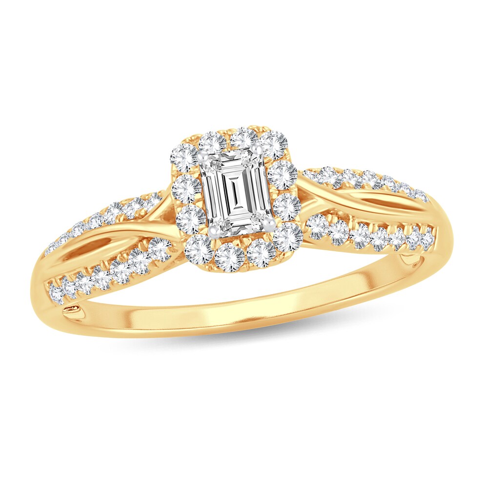Diamond Ring 1/2 ct tw Emerald-cut 14K Yellow Gold kwv4j9KY