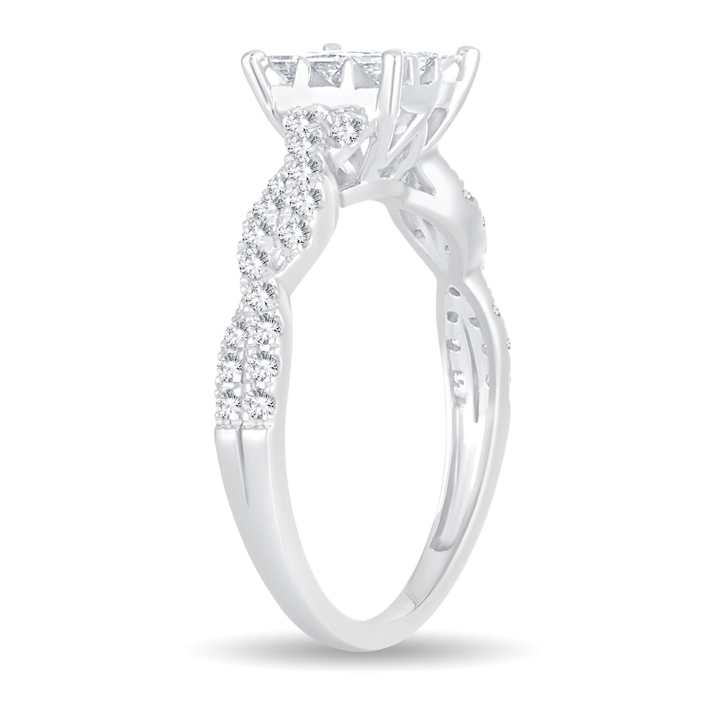 Diamond Ring 3/4 ct tw Princess 14K White Gold l2z88y1O